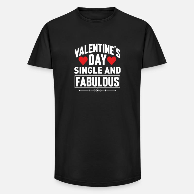 Valentine's Day Single and Fabulous - Long Fit Men's T-Shirt - black