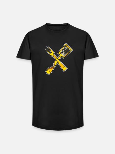 Chef Cooking Restaurant - Long Fit Men's T-Shirt - black