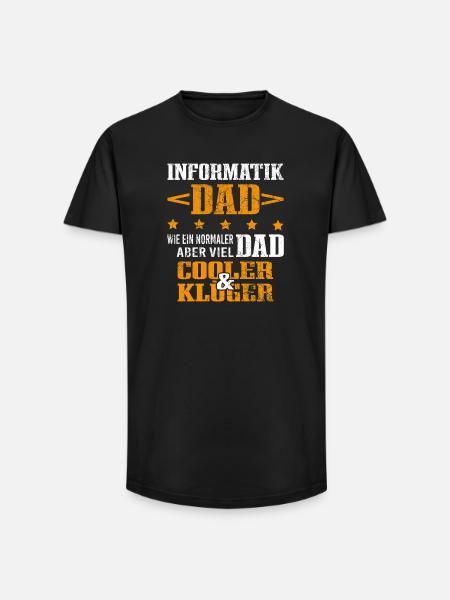 Informatiker Vater Programmierer Technik-Nerd - Long Fit Männer T-Shirt - Schwarz