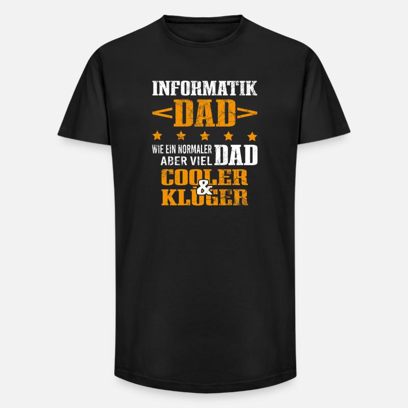Informatiker Vater Programmierer Technik-Nerd - Long Fit Männer T-Shirt - Schwarz