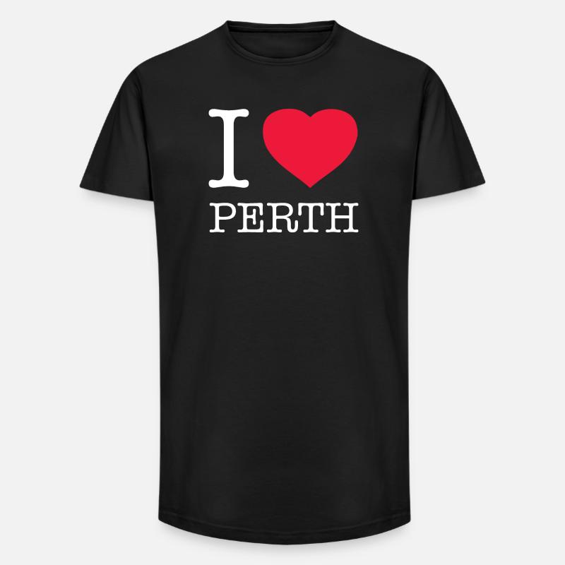 I LOVE PERTH - Long Fit Männer T-Shirt - Schwarz