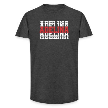 Adelina t-shirt stacked text gift t-shirt - Long Fit Men's T-Shirt - charcoal grey - Front - AI Model Male 185 light (185cm)