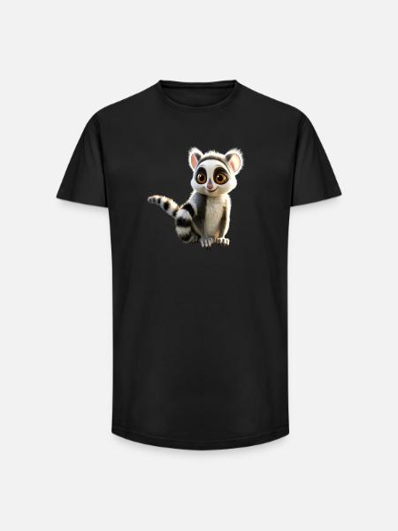 Ring-tailed lemurs lover Lemur ring-tailed lemurs Maki ring-tailed lemur - Long Fit Men's T-Shirt - black