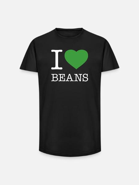 I LOVE BEANS Bohnen - Long Fit Men's T-Shirt - black