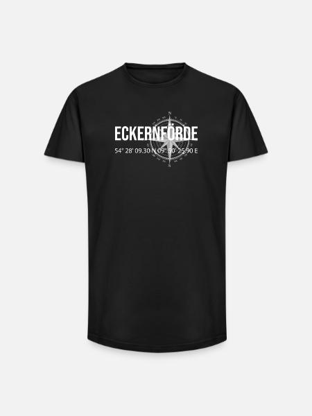 Koordinaten Eckernförde - Long Fit Männer T-Shirt - Schwarz