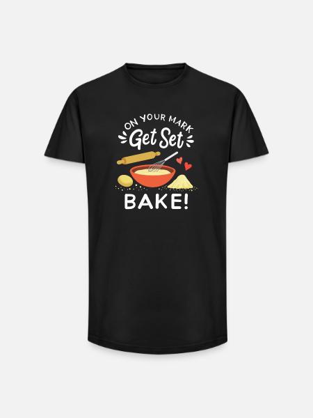 Backen Bäcker Hobbybäcker - Long Fit Männer T-Shirt - Schwarz