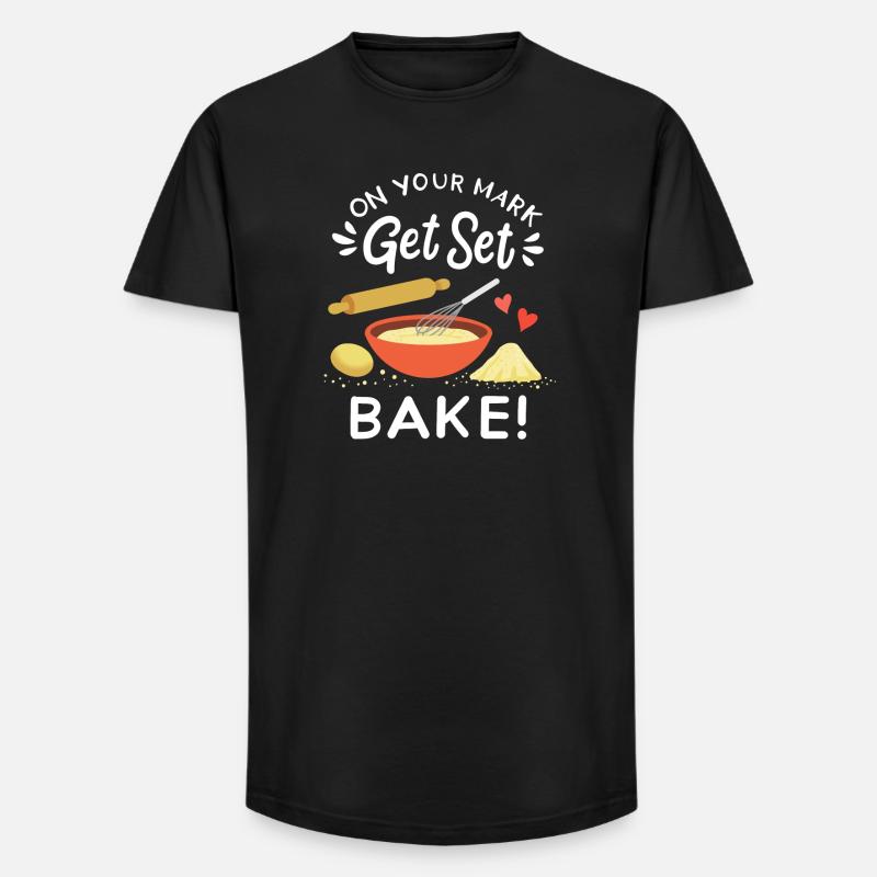 Backen Bäcker Hobbybäcker - Long Fit Männer T-Shirt - Schwarz