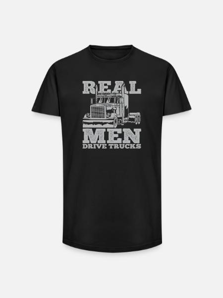 LKW Trucker - Long Fit Männer T-Shirt - Schwarz