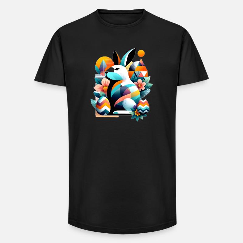 Modern Easter Graphics - Long Fit Männer T-Shirt - Schwarz