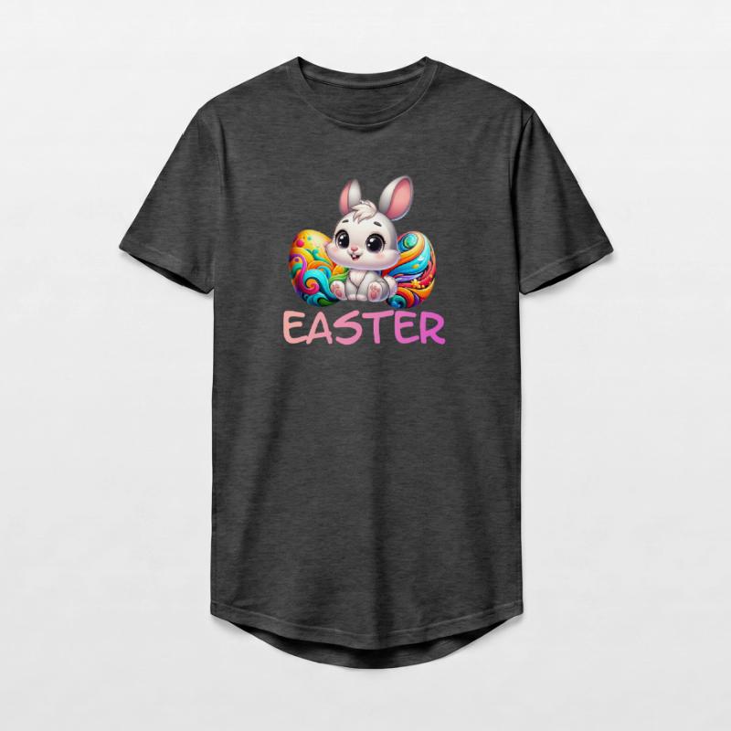 Easter Bunny with Easter Eggs Long Fit Men's T-Shirt