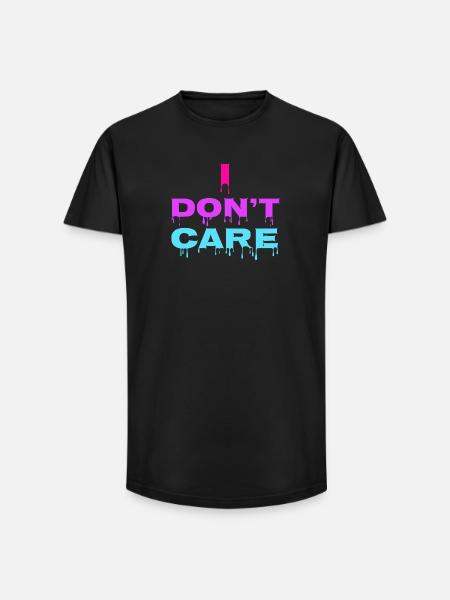 I don't care Statement chill indifferent - Long Fit Men's T-Shirt - black
