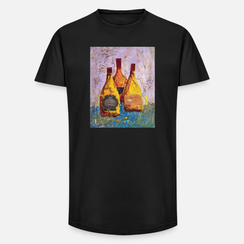 Abstrakte Weinetiketten Round Hill - Long Fit Männer T-Shirt - Schwarz