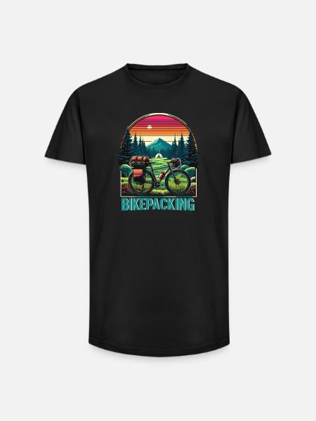 Bikepacking Sunset Trail - Long Fit Men's T-Shirt - black