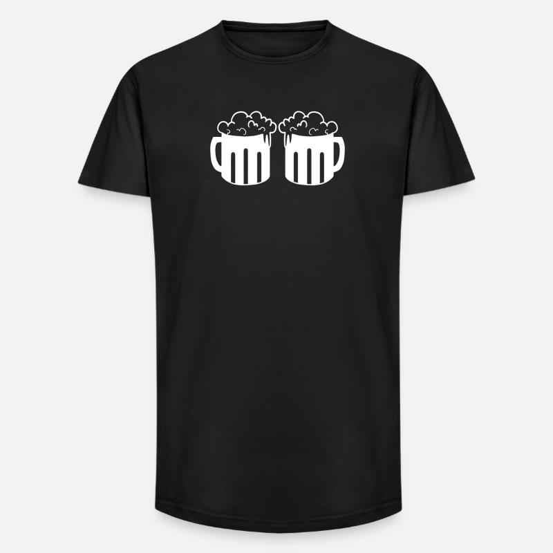 Bier Krüge - Long Fit Männer T-Shirt - Schwarz