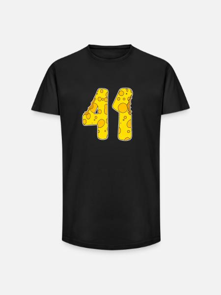 41 years of Lustig Käse - Long Fit Men's T-Shirt - black