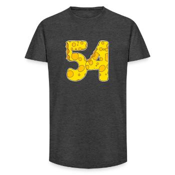 54 ans de Lustig Käse - T-shirt coupe longue homme - charbon - Devant - AI Model Male 185 light (185cm)