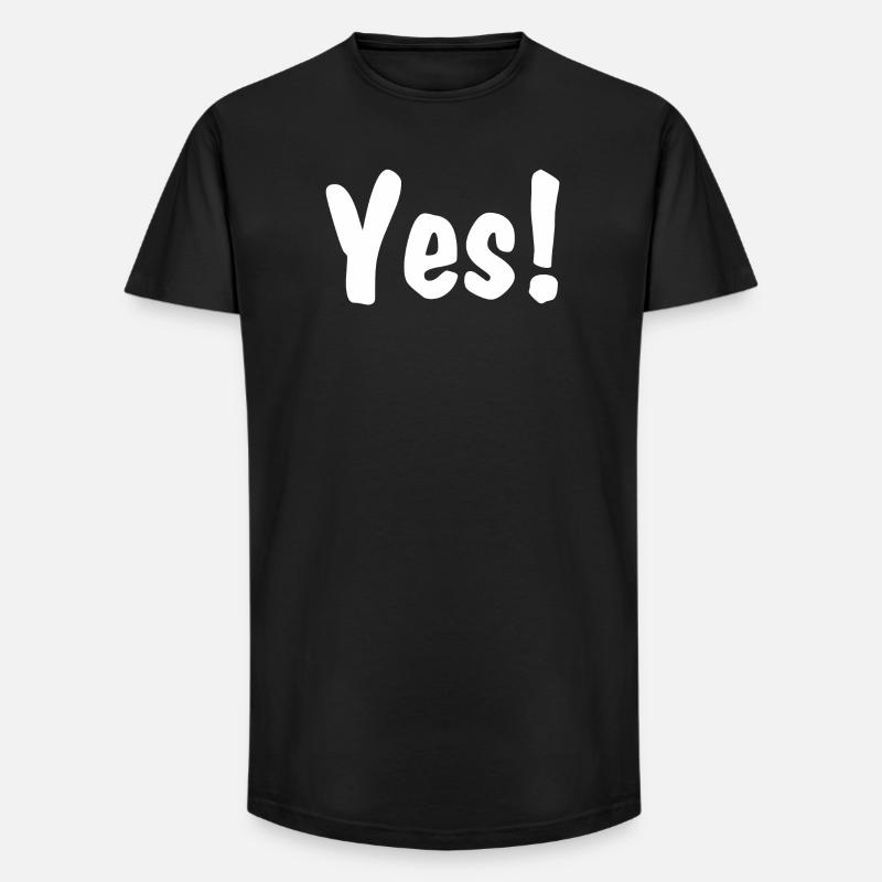 Yes! - Long Fit Männer T-Shirt - Schwarz