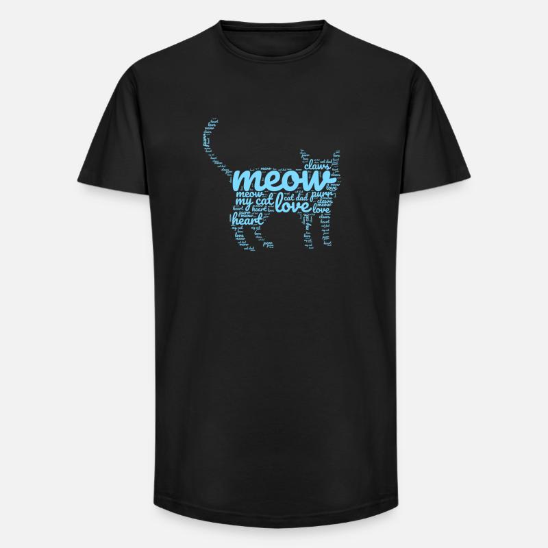 Worte von Daddy Kitty - Long Fit Männer T-Shirt - Schwarz