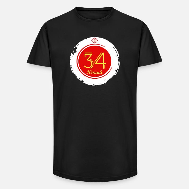 Hérault - Long Fit Männer T-Shirt - Schwarz