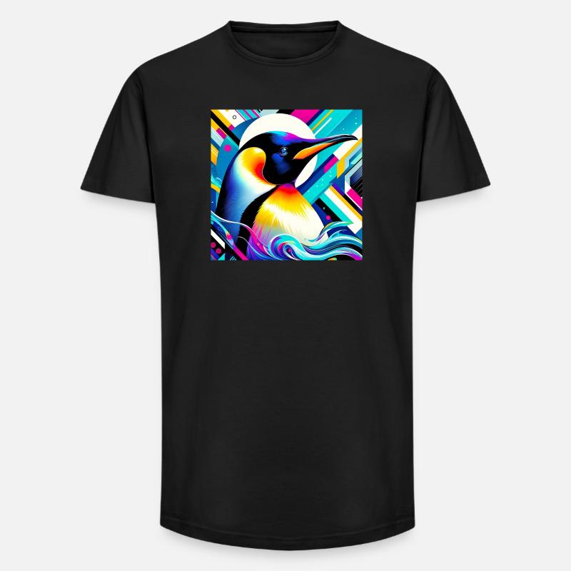 Pinguin - Long Fit Männer T-Shirt - Schwarz