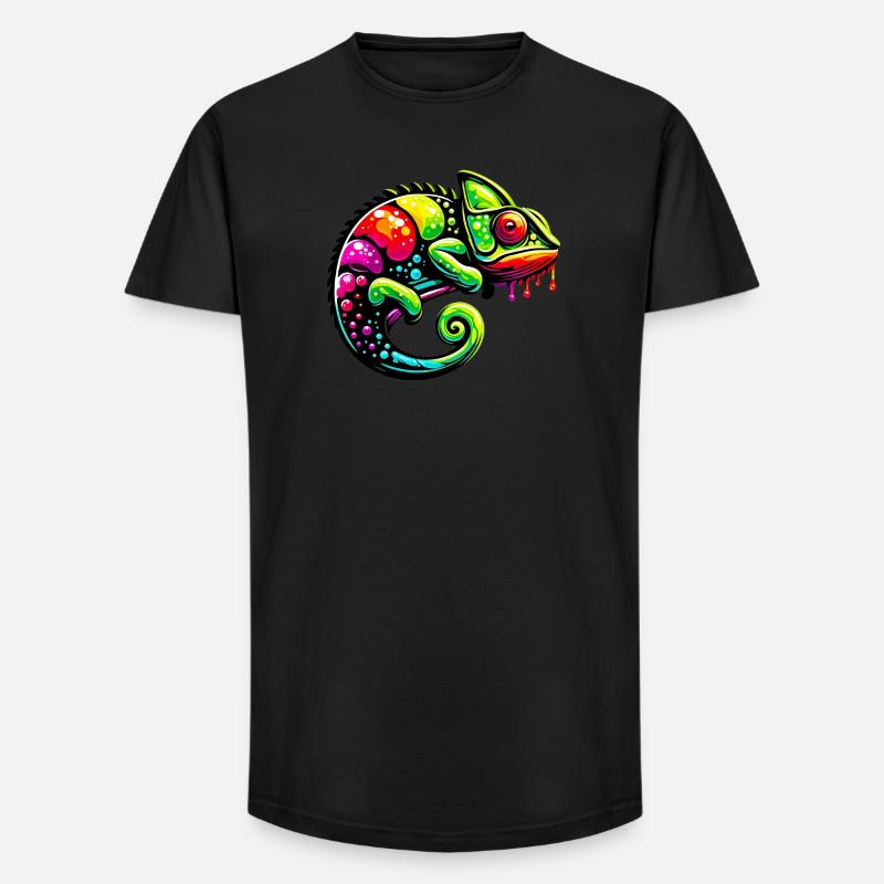 Chamäleon - Long Fit Männer T-Shirt - Schwarz