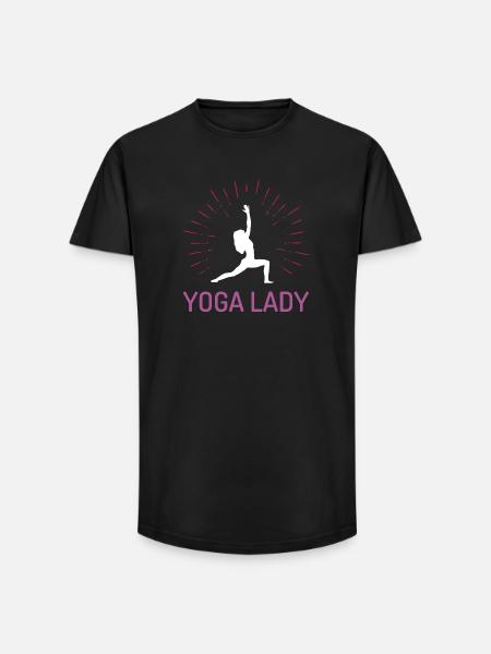 Yoga-Mädchen - Long Fit Männer T-Shirt - Schwarz