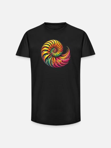 Nautilus Shell - Long Fit Men's T-Shirt - black