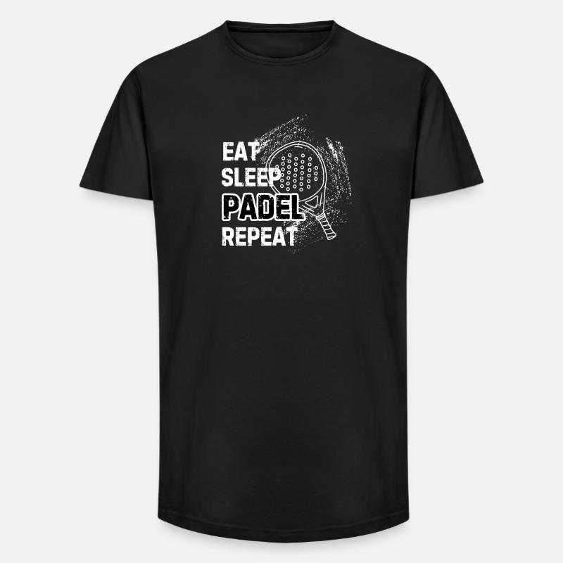 Eat Sleep Padel Repeat - Long Fit Männer T-Shirt - Schwarz