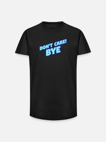 Funny statement I don't care - Long Fit Men's T-Shirt - black