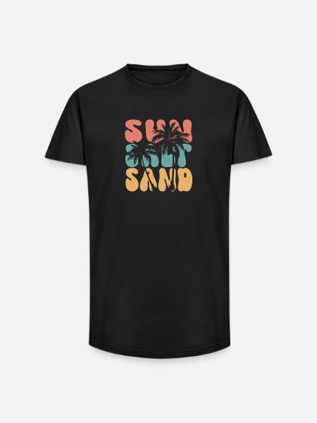 Summer - Sun, Salt and Sand - Long Fit Men's T-Shirt - black