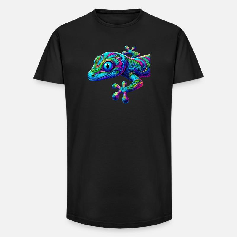 Gecko - Long Fit Männer T-Shirt - Schwarz