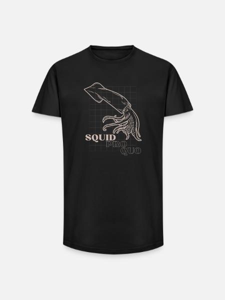 Squid Pro Quo Line Art-Raster - Long Fit Männer T-Shirt - Schwarz