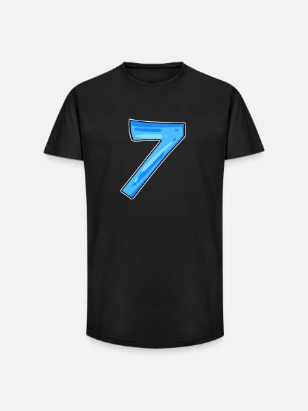 7 Number - Long Fit Men's T-Shirt - black