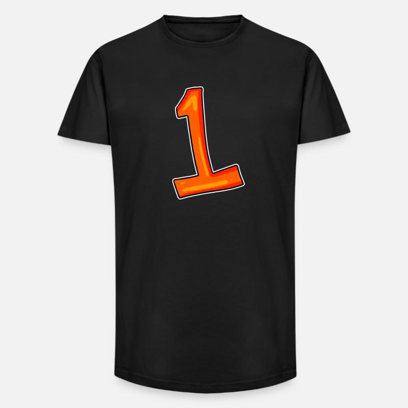 Nummer 1 - Long Fit Männer T-Shirt - Schwarz