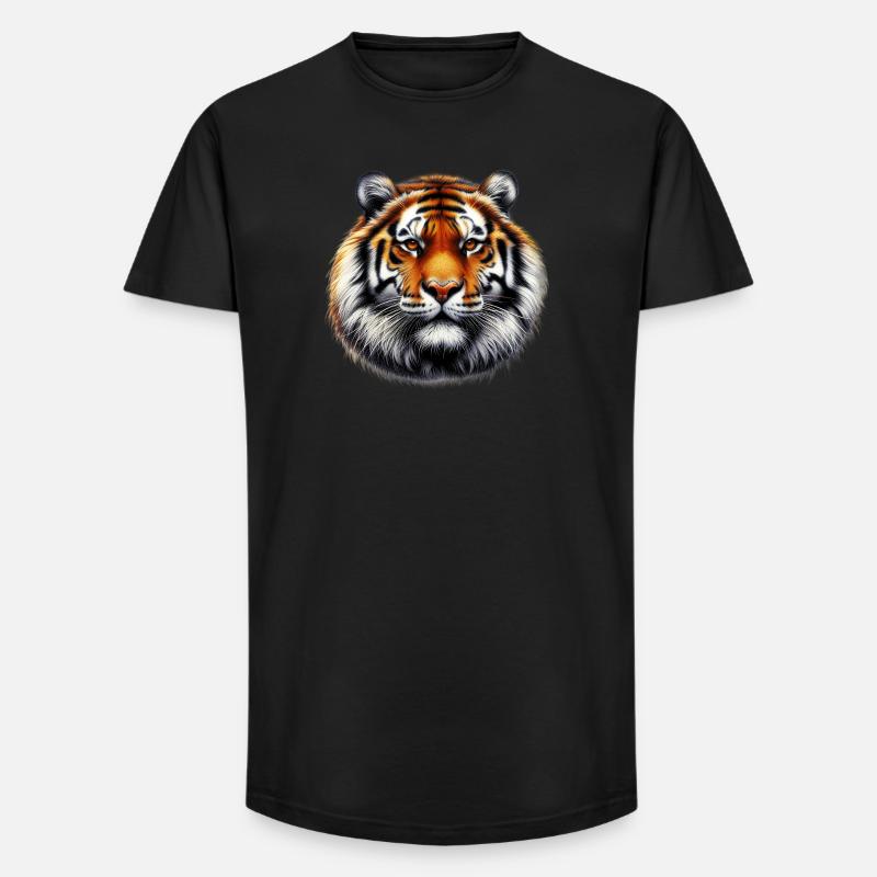 Tiger - Long Fit Männer T-Shirt - Schwarz