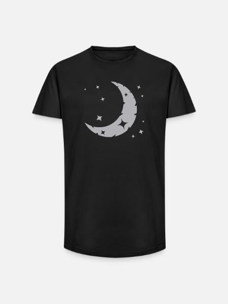 Moon and stars - Long Fit Men's T-Shirt - black