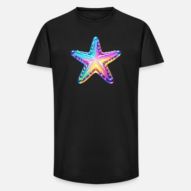 Seestern - Long Fit Männer T-Shirt - Schwarz