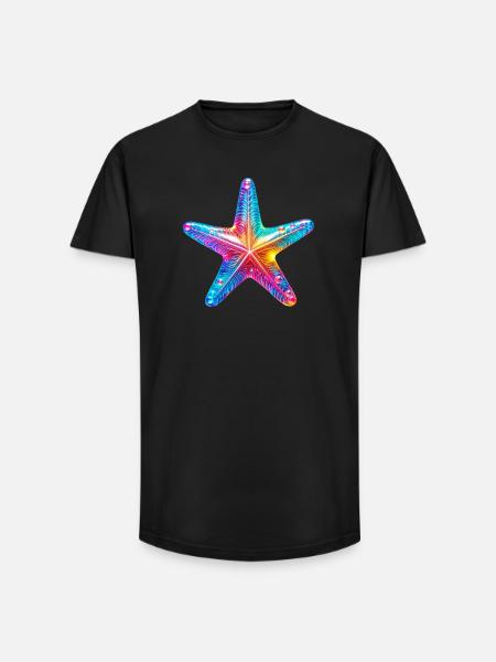 Étoile de mer - T-shirt coupe longue homme - noir