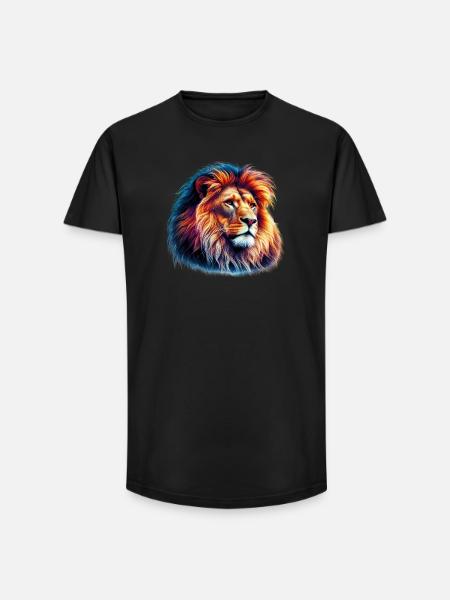 Lion - Long Fit Men's T-Shirt - black