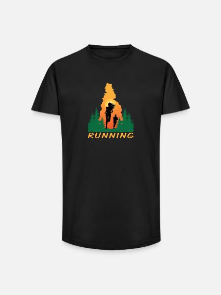 Running - Long Fit Männer T-Shirt - Schwarz