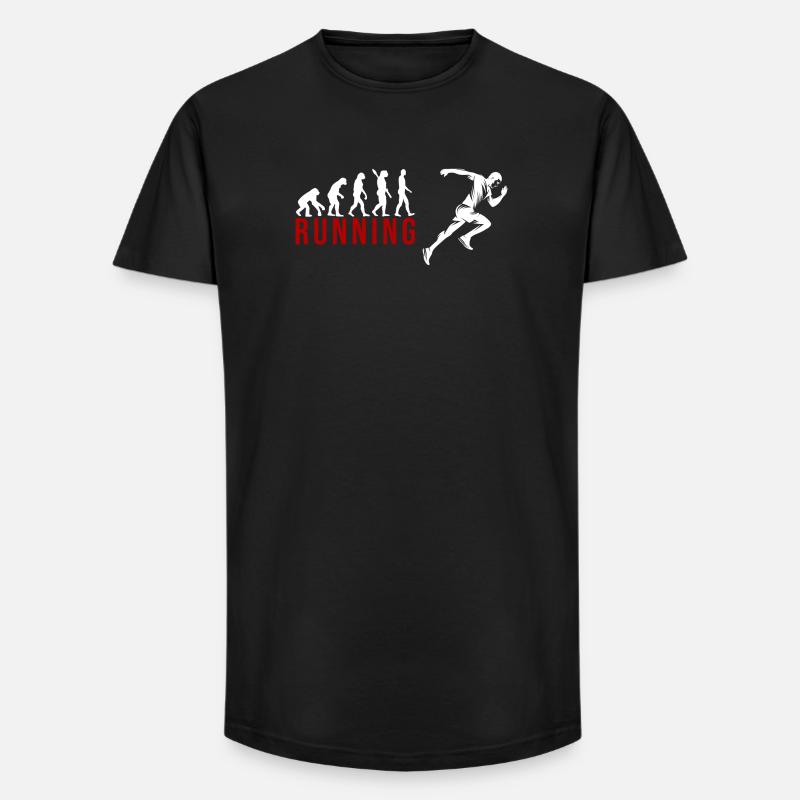 Evolution Running - Long Fit Männer T-Shirt - Schwarz