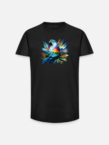 Perroquet - T-shirt coupe longue homme - noir
