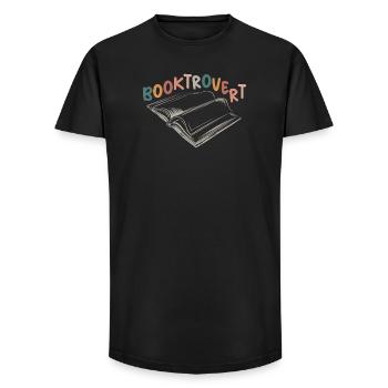 booktrovert Buchliebe retro Bücher vintage Lesen - Long Fit Männer T-Shirt - Schwarz - Vorne - AI Model Male 185 light (185cm)