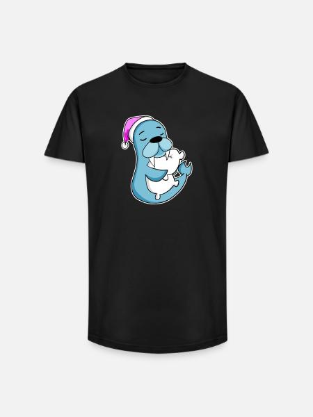 Seelöwe Müde Ausschlafen Schlafen Mädchen - Long Fit Männer T-Shirt - Schwarz