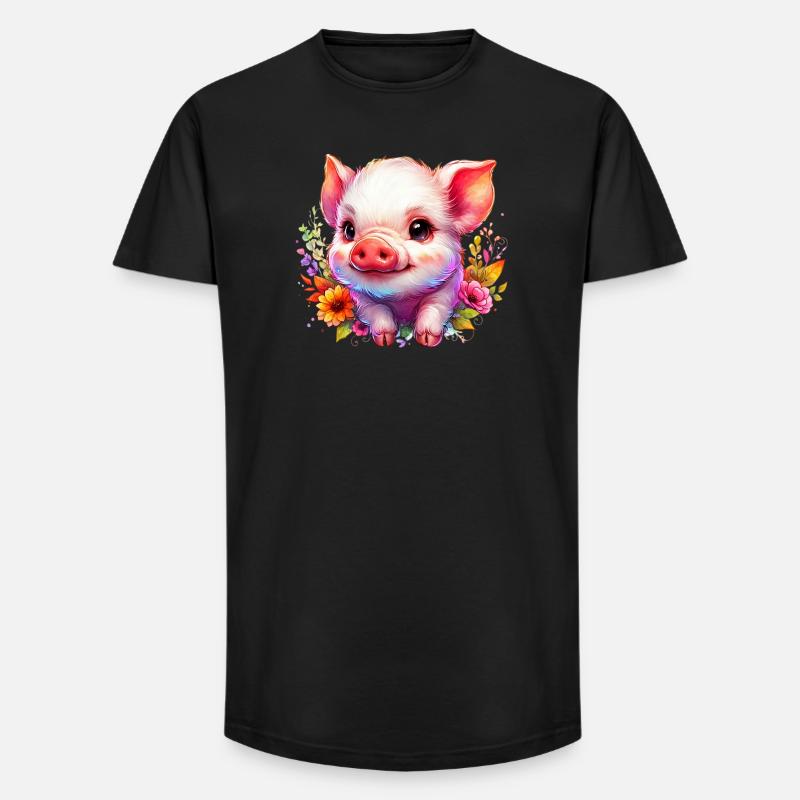 Ferkel-Ferkel - Long Fit Männer T-Shirt - Schwarz