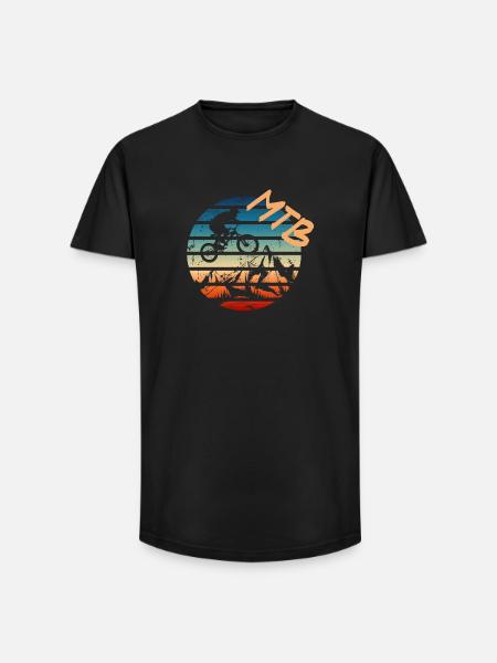 Mountainbike - Long Fit Männer T-Shirt - Schwarz