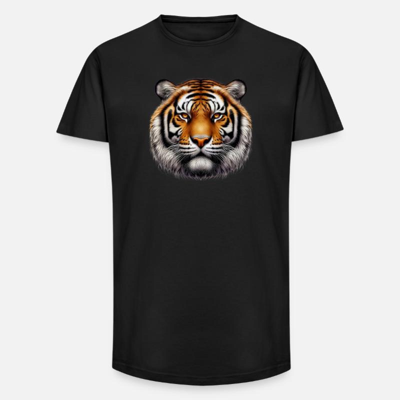 Tiger - Long Fit Männer T-Shirt - Schwarz