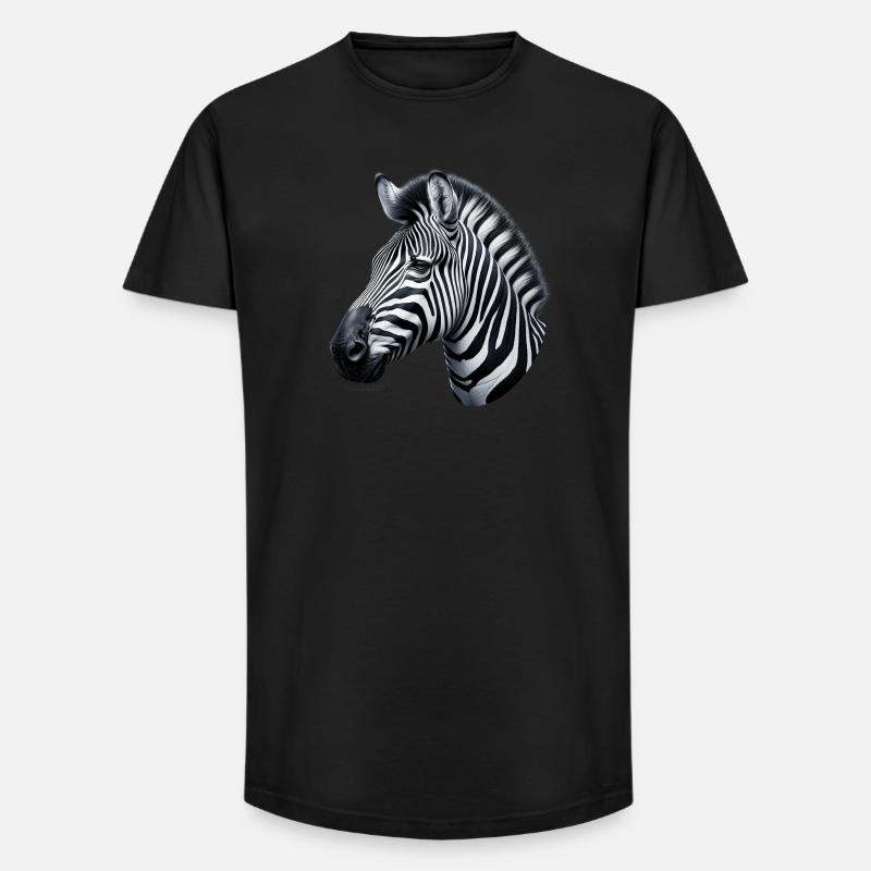 Zebra - Long Fit Männer T-Shirt - Schwarz