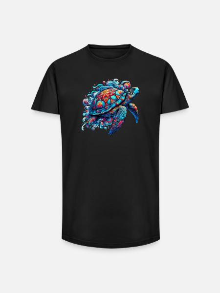 Turtle - Long Fit Men's T-Shirt - black
