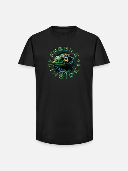 Frogile Inside - Long Fit Men's T-Shirt - black